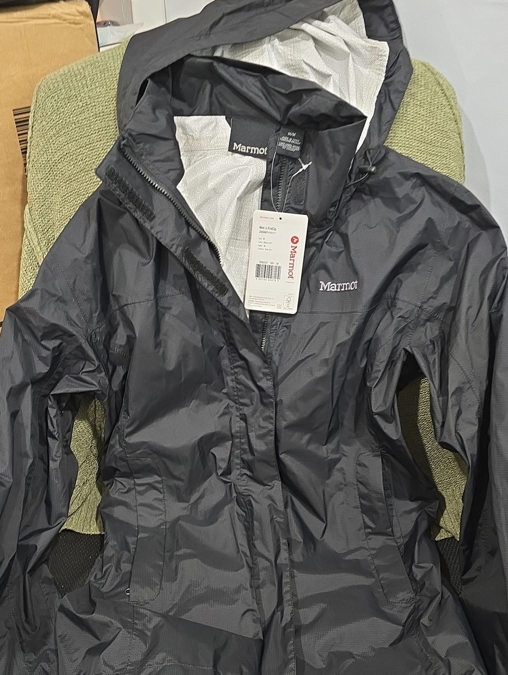 Marmot Women's Black Hooded Rain Shell PreCip Jacket